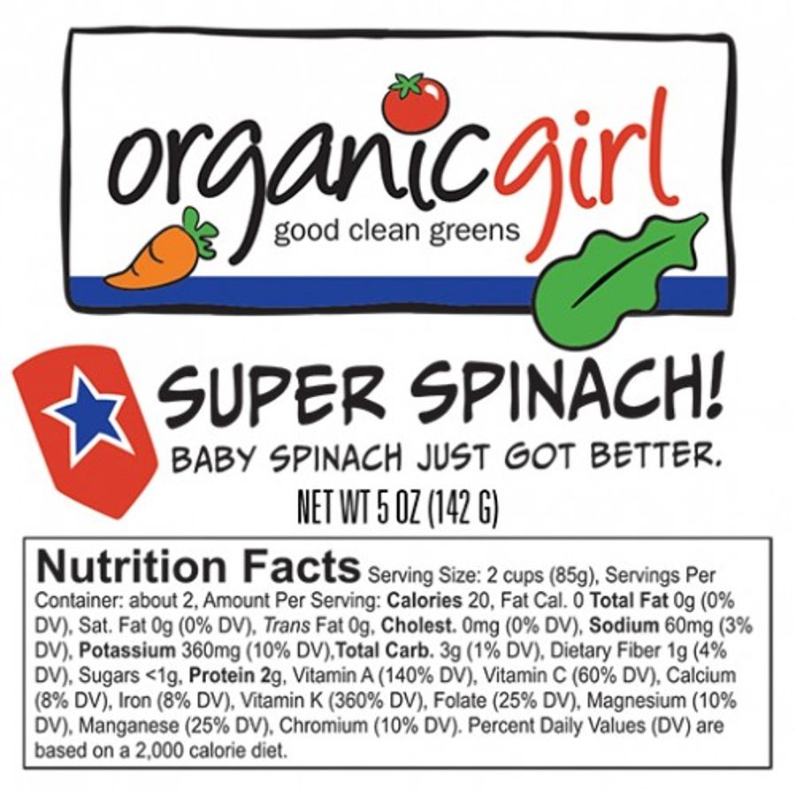 Organic Super Spinach! Nutrition