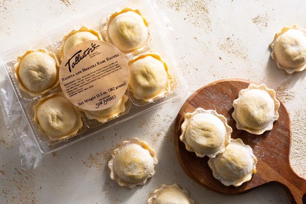 Ricotta and broccoli rabe ravioli