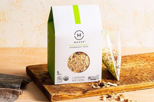 Organic apple and coconut overnight oats