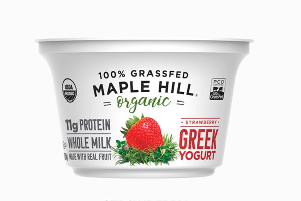 Organic whole-milk strawberry Greek yogurt
