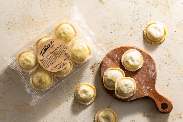 Sausage and escarole ravioli