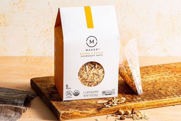 Organic banana and coffee overnight oats